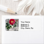 Étiquette Rose Damask Joli Floral Antique (En situation)