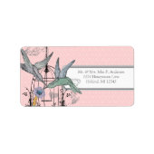 Étiquette Rose Damask Musical Hummingbird Birdcage RSVP (Devant)