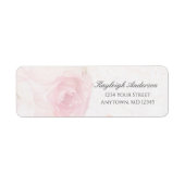 Étiquette Rose d'aquarelle | Adresse de retour (Devant)