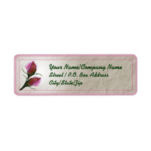 Étiquette rose de bourgeon