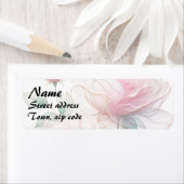 Étiquette Rose de chiffon rose doux (En situation)