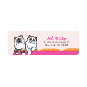 Étiquette Rose de divan de Ragdoll d'affaires de garde