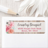 Étiquette Rose de ferme rustique en bois de campagne avec ad (En situation)