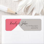 Étiquette Rose de forme moderne  rose Grey Mariage Adresse d (En situation)