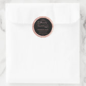 Étiquette rose de luxe en or glittery script corps (Sac)