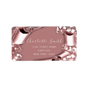 Étiquette Rose de Parties scintillant de trame 3D RSVP Maria