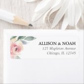 Étiquette Rose de pivoine rose pâle (En situation)