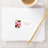 Étiquette Rose Design élégant Floral Art Flowers Adresse (En situation)