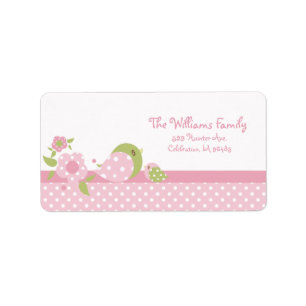 Étiquette Rose d'étiquette de adresse de birdie de Babiez de