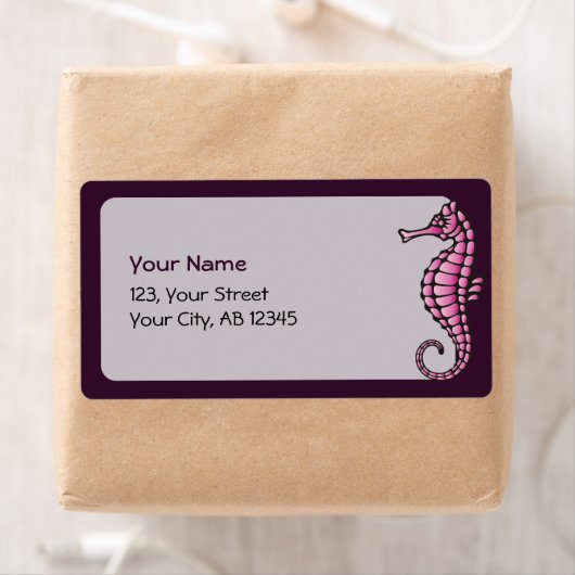 Étiquette Rose d'hippocampe (En situation)