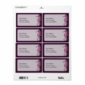 Étiquette Rose d'hippocampe (Feuille entière)