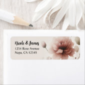 Étiquette Rose du désert rose et vert floral mariage verdure (En situation)