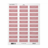 Étiquette Rose Élégant Minimaliste (Feuille entière)