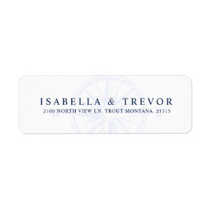 Étiquette Rose éolien boussole nautique   Adresse de retour