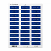 Étiquette Rose éolien Compass bleu marine Adresse de retour (Feuille entière)