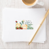 Étiquette Rose et Berry Mariage de tiges d'aquarelle (En situation)