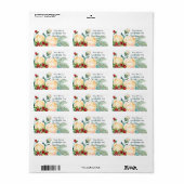 Étiquette Rose et Berry Mariage de tiges d'aquarelle (Feuille entière)