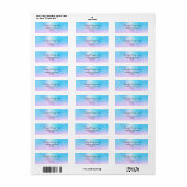 Étiquette rose et bleu Pastel Gradient Sky Adresse (Feuille entière)