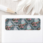 Étiquette ROSE ET BLEUE BOUTEILLE Adresse de retour (En situation)