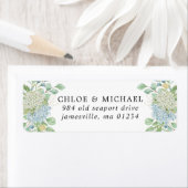 Étiquette Rose et Hydrangea Floral Mariage Adresse de retour (En situation)