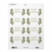 Étiquette Rose Etching Blanc Golden Custom Livraison Étiquet (Feuille entière)