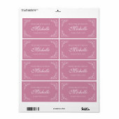 Étiquette Rose Fabriqué avec amour De la cuisine du étiquett (Feuille entière)