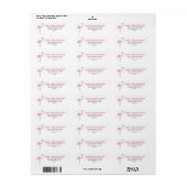 Étiquette Rose flamant Gris Moderne Propre (Feuille entière)