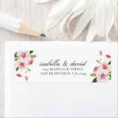 Étiquette Rose Floral Élégant Romantique Élégant Adresse de (En situation)