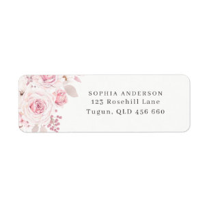 Étiquette Rose Floral Mariage Robe de Mariée Anniversaire Ad