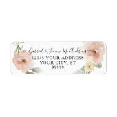 Étiquette Rose floral n Aquarelle jaune Vert retour (Devant)