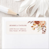 Étiquette Rose florale bohème Adresse de retour (En situation)