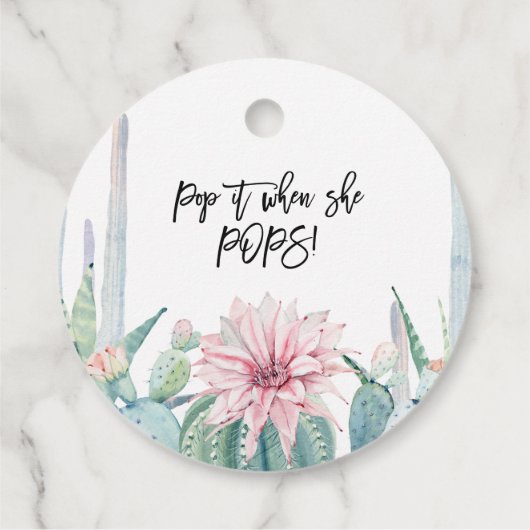 Étiquette Rose Flower Cactus Pop It When She Pops (Dos)