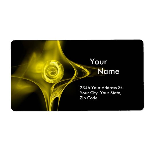 Étiquette ROSE FRACTAL 1 Jaune Noir (Devant)