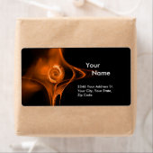 Étiquette ROSE FRACTAL 1 Rouge Brown Noir (En situation)