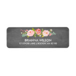 Étiquette Rose Garden Floral Chalkboard Adresse de retour<br><div class="desc"></div>