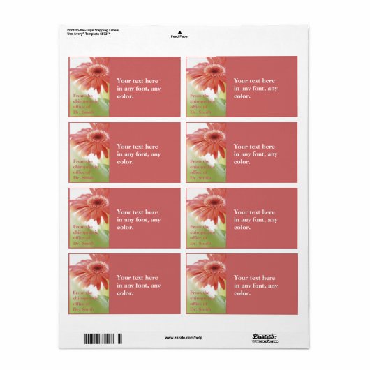 Étiquette rose Gerbena (Feuille entière)