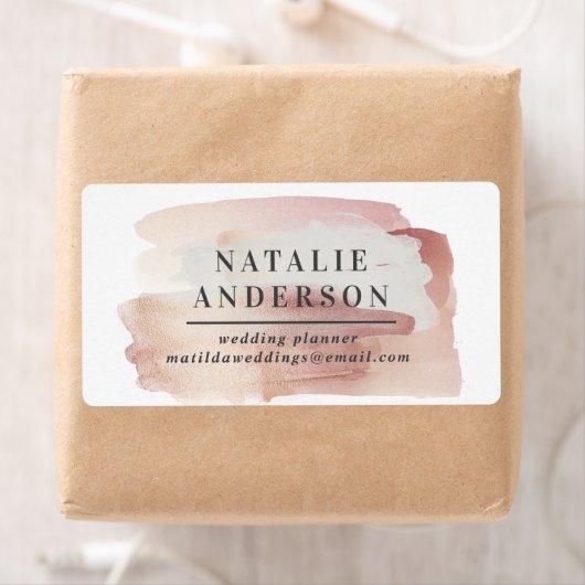 Étiquette Rose girly rose or moderne design affaires (En situation)