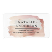 Étiquette Rose girly rose or moderne design affaires (Devant)