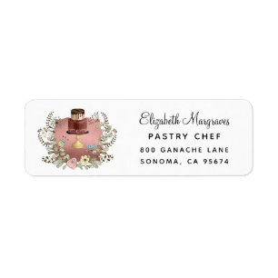 Étiquette Rose Gold Baker boulangerie pâtisserie Chef