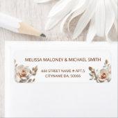 Étiquette Rose Gold Blush Pink 3D Floral  (En situation)