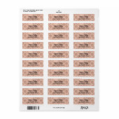 Étiquette Rose Gold Blush Rose Moderne Glam Damask (Feuille entière)
