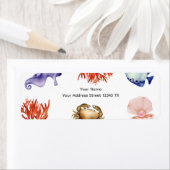 Étiquette Rose gold Coastal Chic Watercolor (En situation)