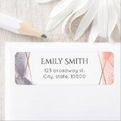 Étiquette Rose Gold Dawn Aquarelle Adresse de retour géométr (En situation)