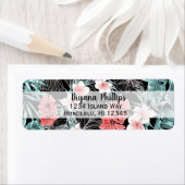 Étiquette Rose Gold Elegant Tropical Botanique Île Luau (En situation)