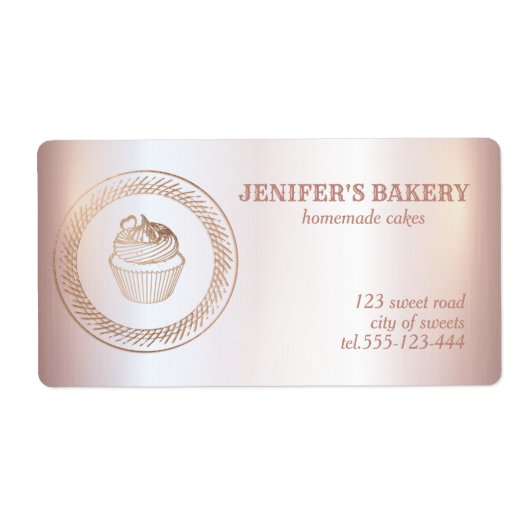 Étiquette Rose gold Emballage de cupcakes et de friandises f (Devant)