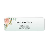Étiquette Rose gold fleur adresse de retour (Devant)