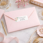 Étiquette Rose gold floral eucalyptus adresse de retour