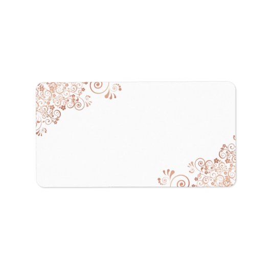 Étiquette Rose Gold Frills Blank do-it-yourself Imprimer l'a (Devant)