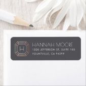 Étiquette Rose Gold Gemstone Monogram Adresse de retour (En situation)