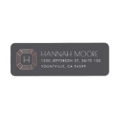 Étiquette Rose Gold Gemstone Monogram Adresse de retour (Devant)